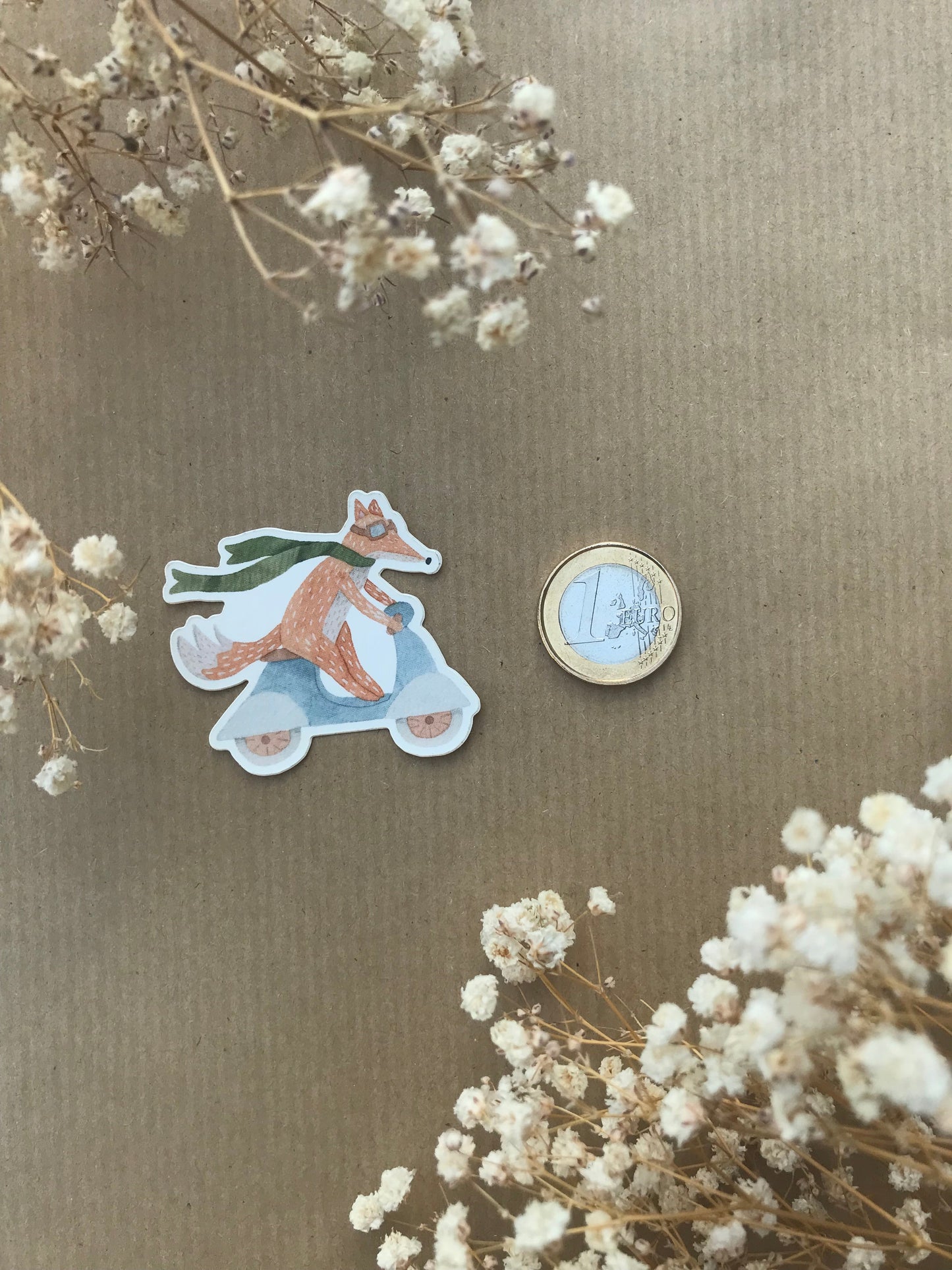 Sticker „Fuchs mit Vespa“