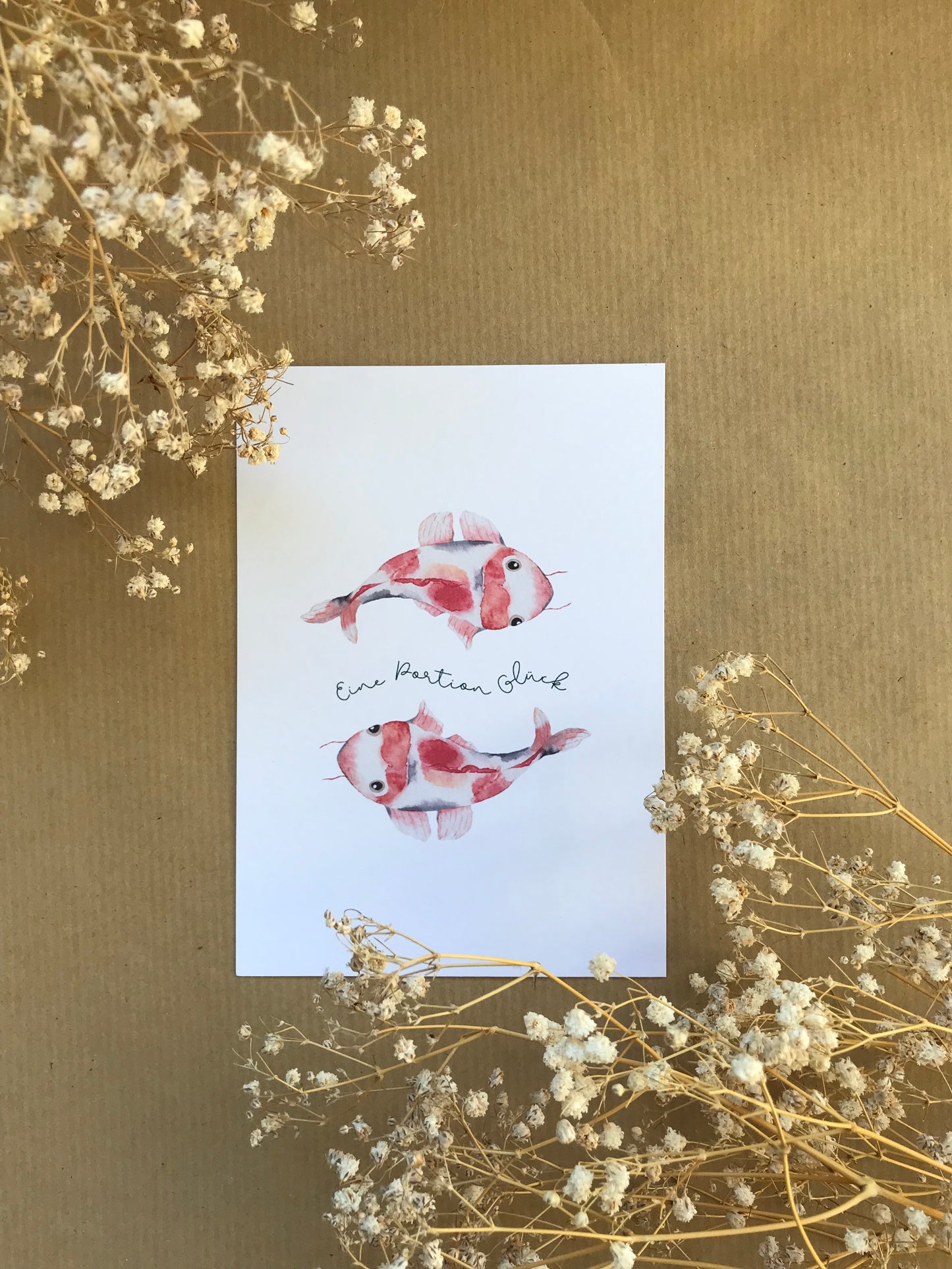 Postkarte "Koi - Portion Glück"