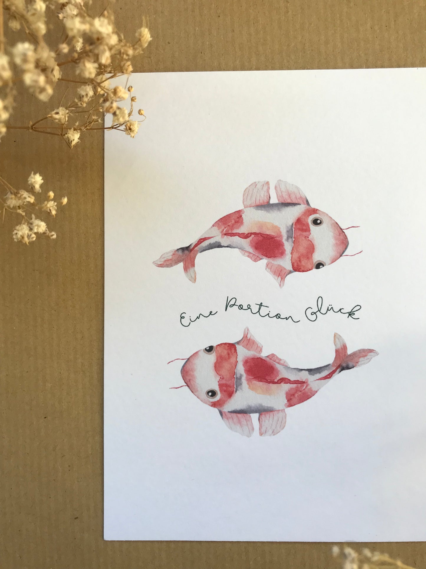 Postkarte "Koi - Portion Glück"