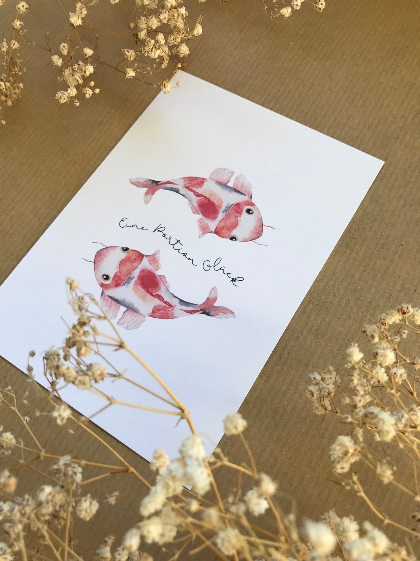 Postkarte "Koi - Portion Glück"