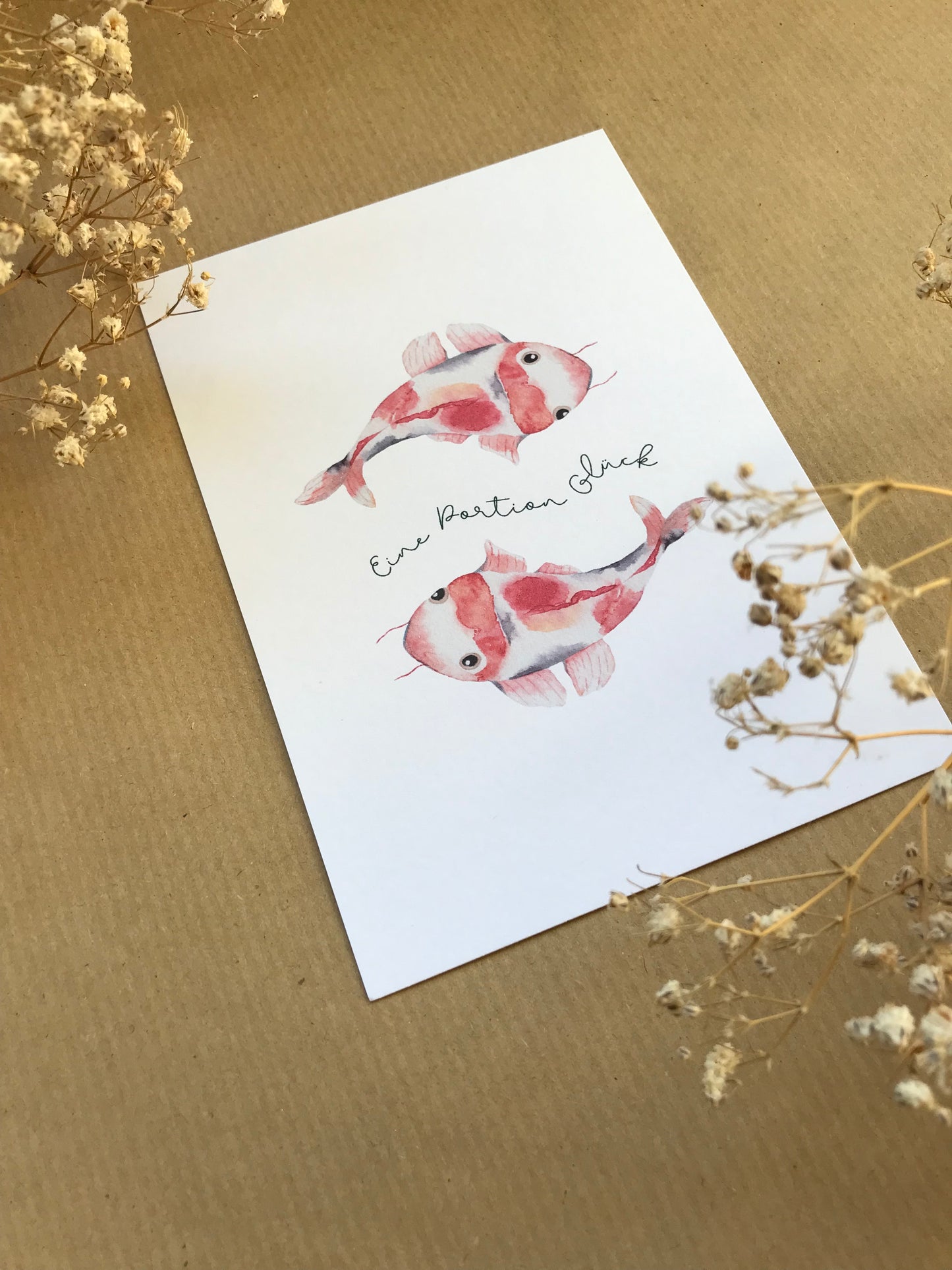 Postkarte "Koi - Portion Glück"