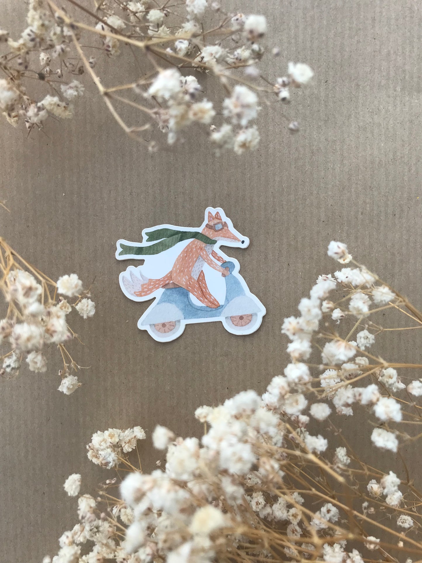 Sticker „Fuchs mit Vespa“
