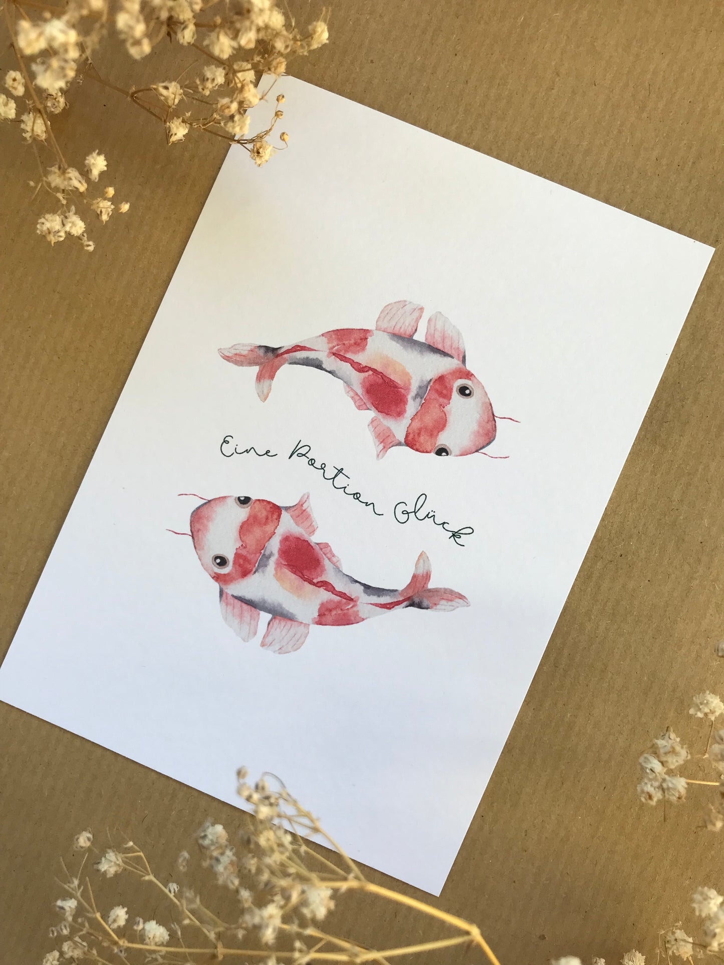 Postkarte "Koi - Portion Glück"