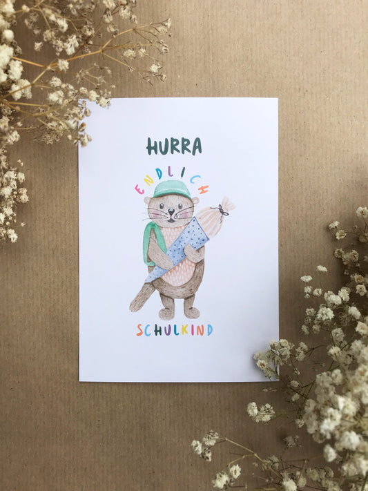 Postkarte "Endlich Schulkind"
