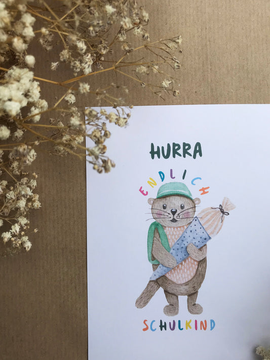 Postkarte "Endlich Schulkind"
