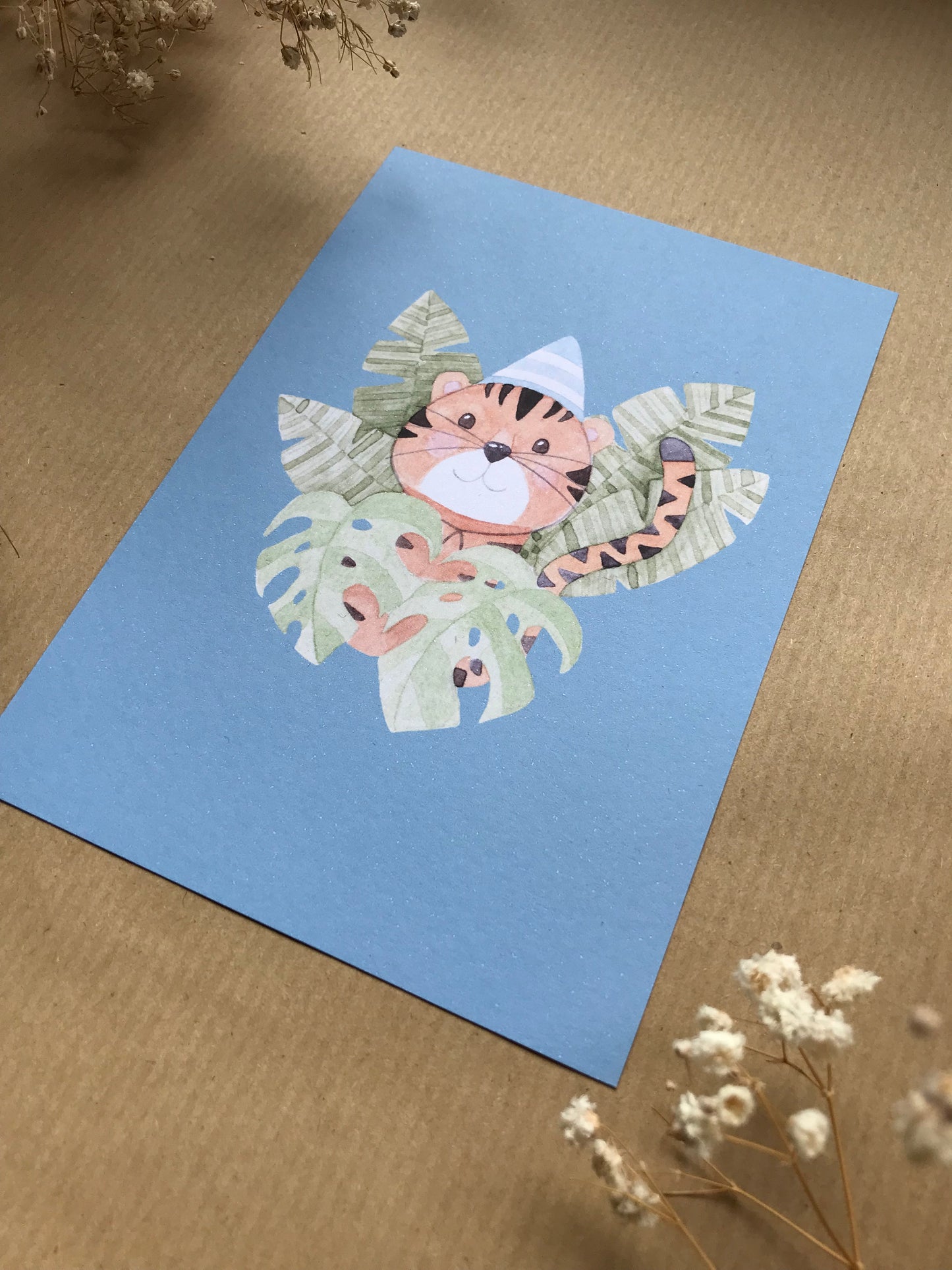 Postkarte "Geburtstagstiger"