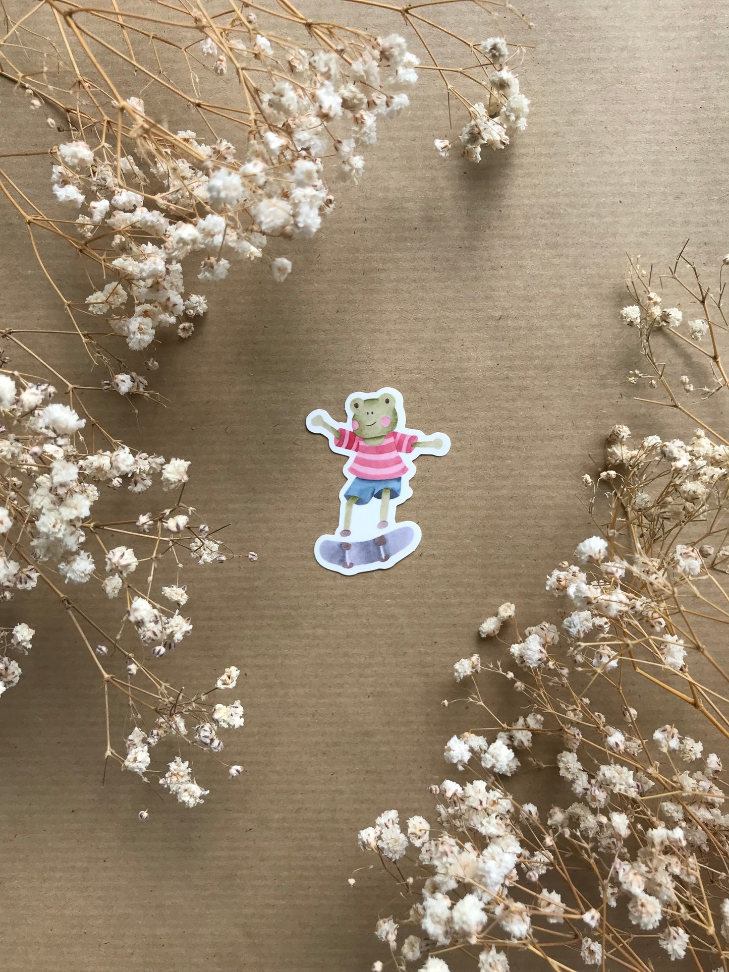 Sticker „Frosch mit Skateboard“