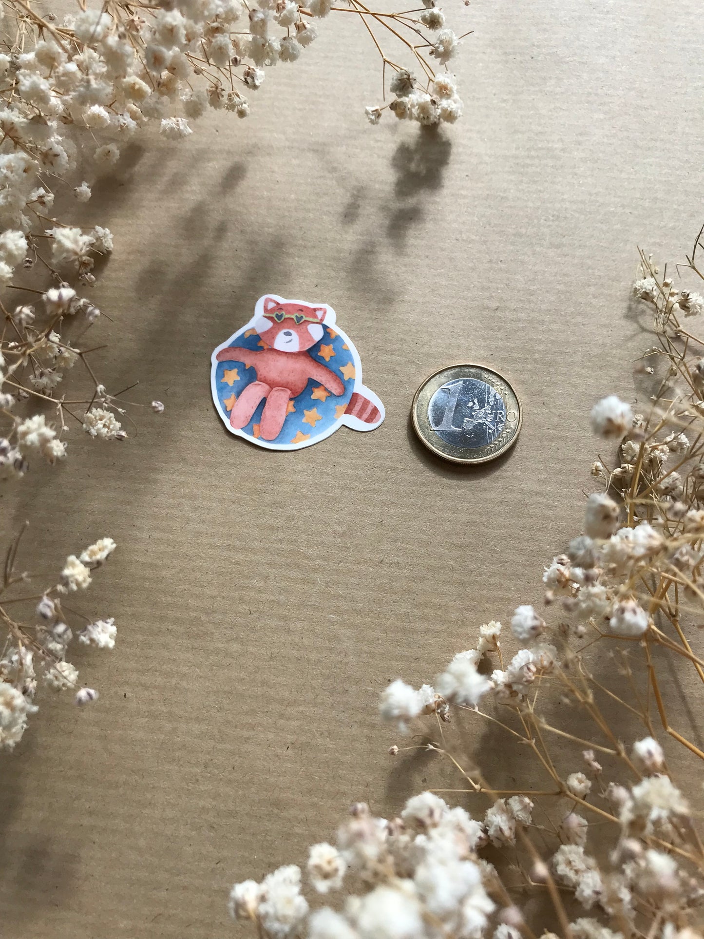 Sticker „Roter Panda mit Schwimmring“