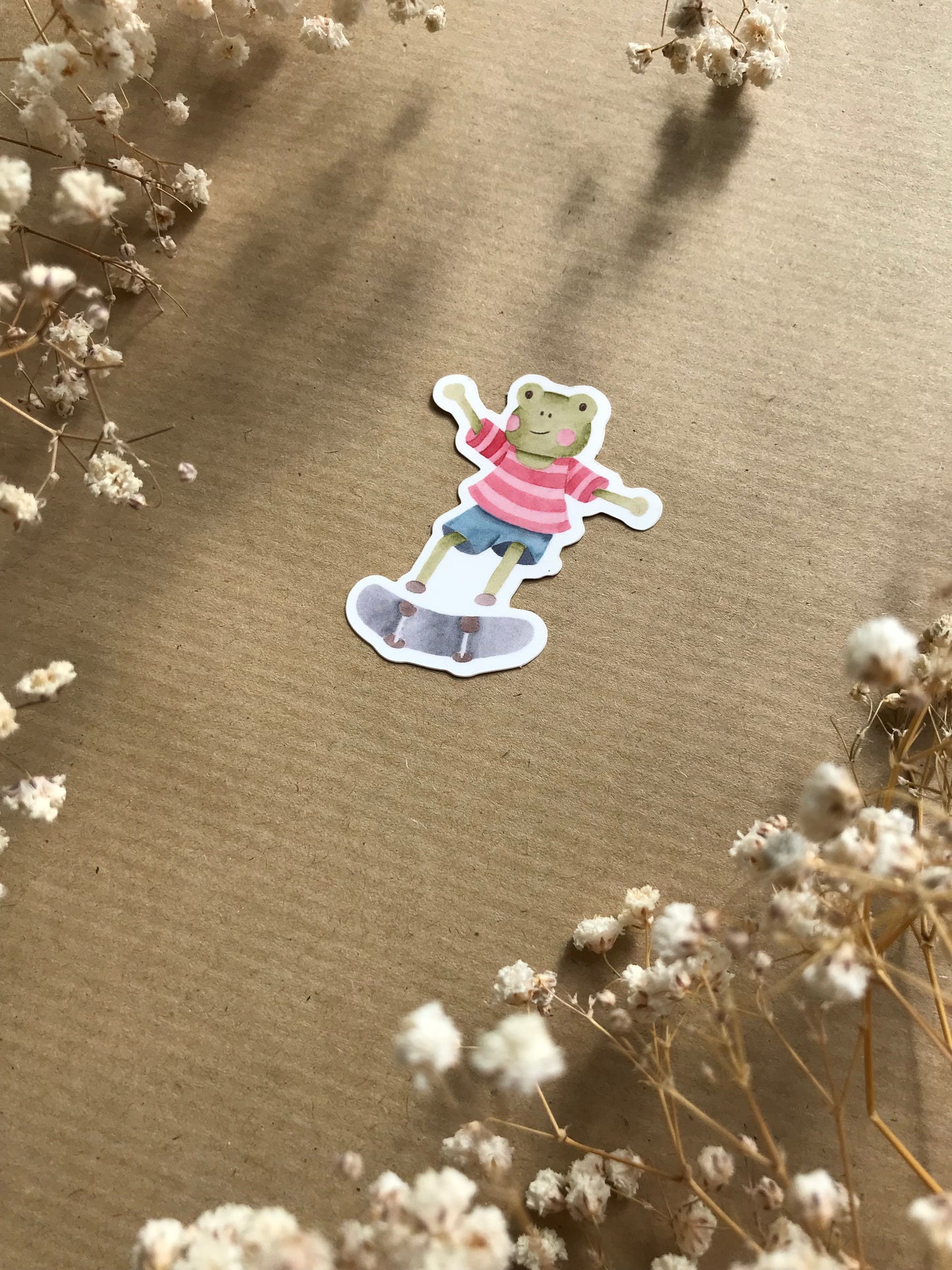 Sticker „Frosch mit Skateboard“