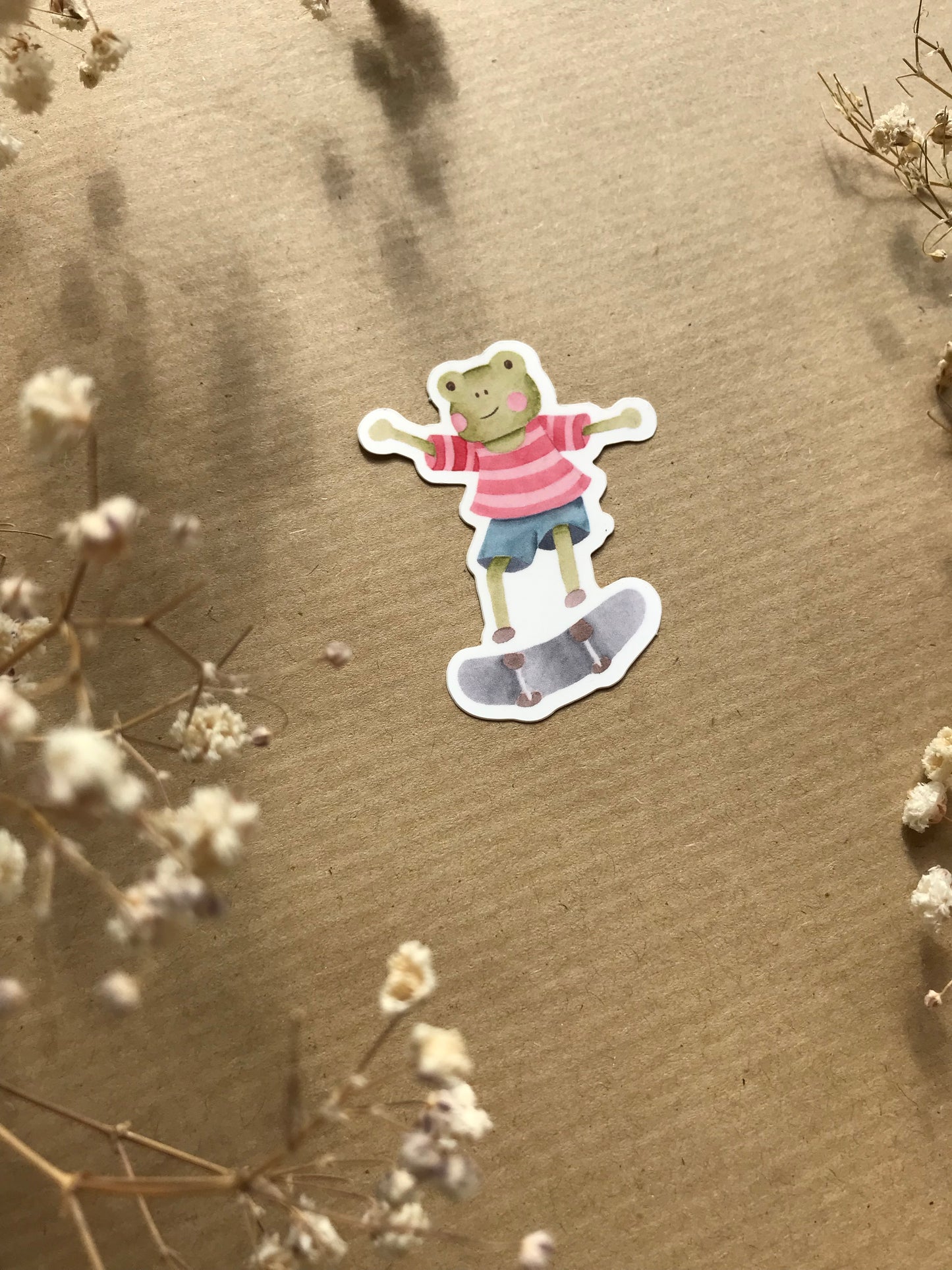 Sticker „Frosch mit Skateboard“