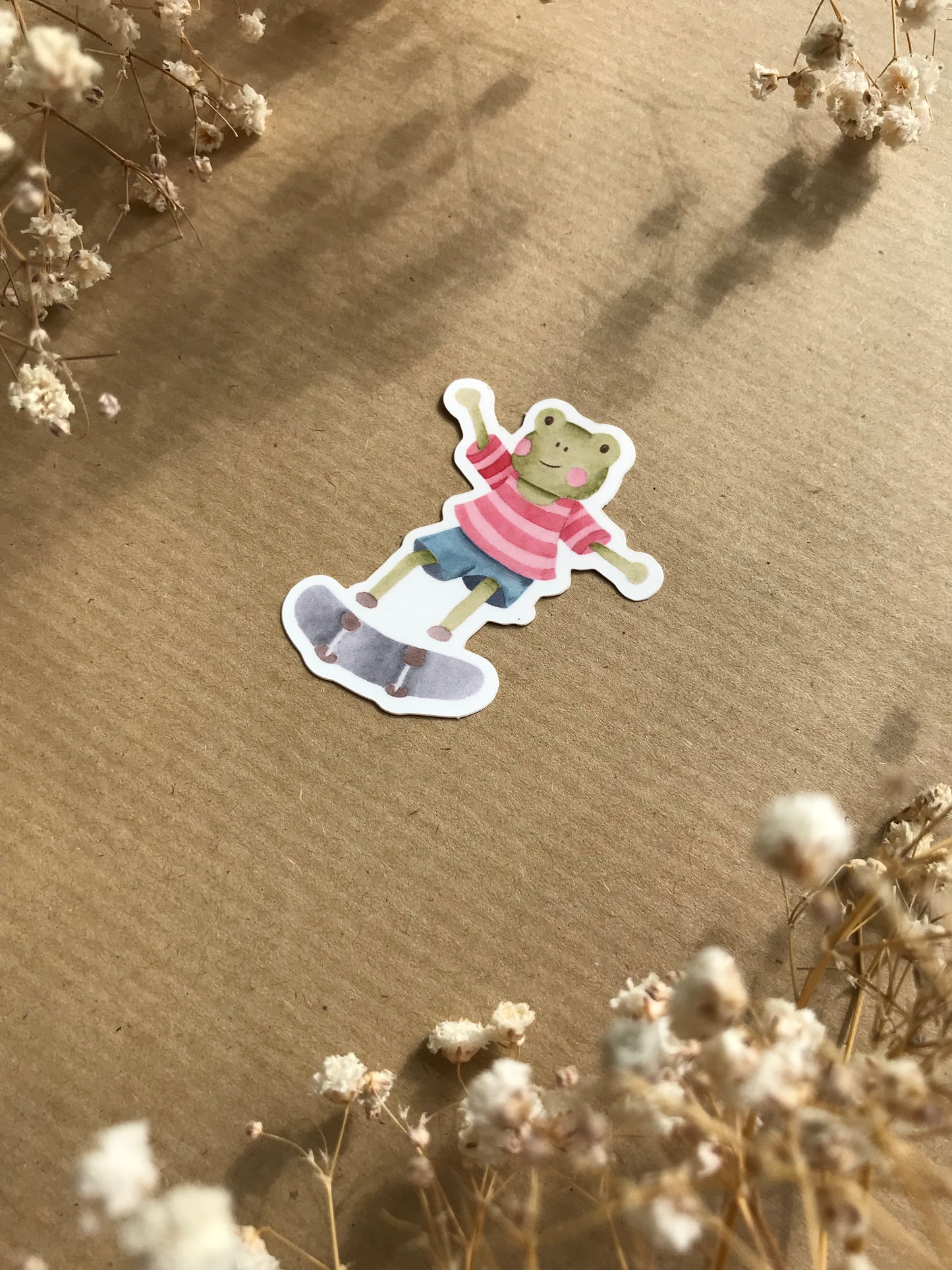 Sticker „Frosch mit Skateboard“