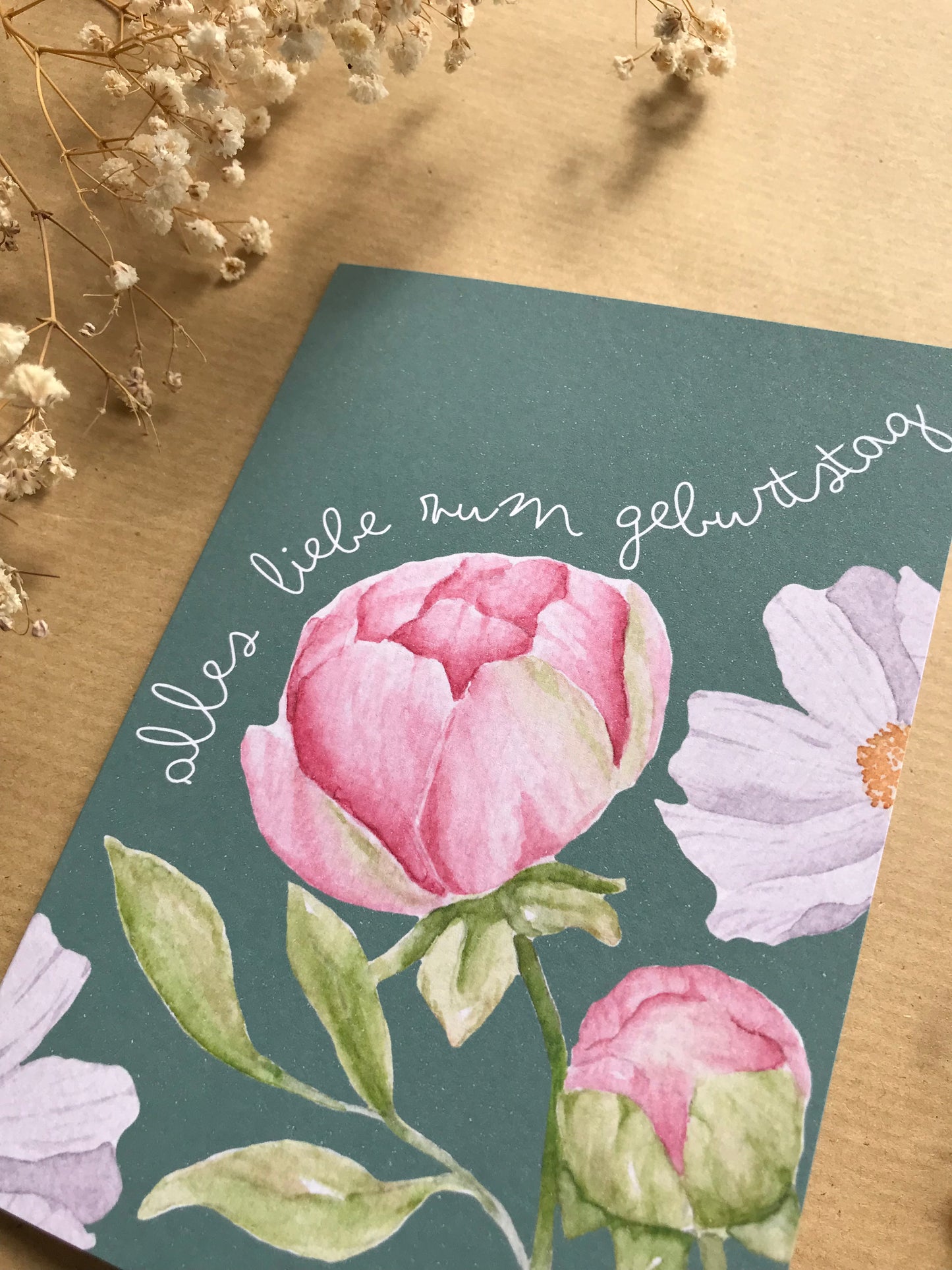 Klappkarte "Geburtstag - Pfingstrose"