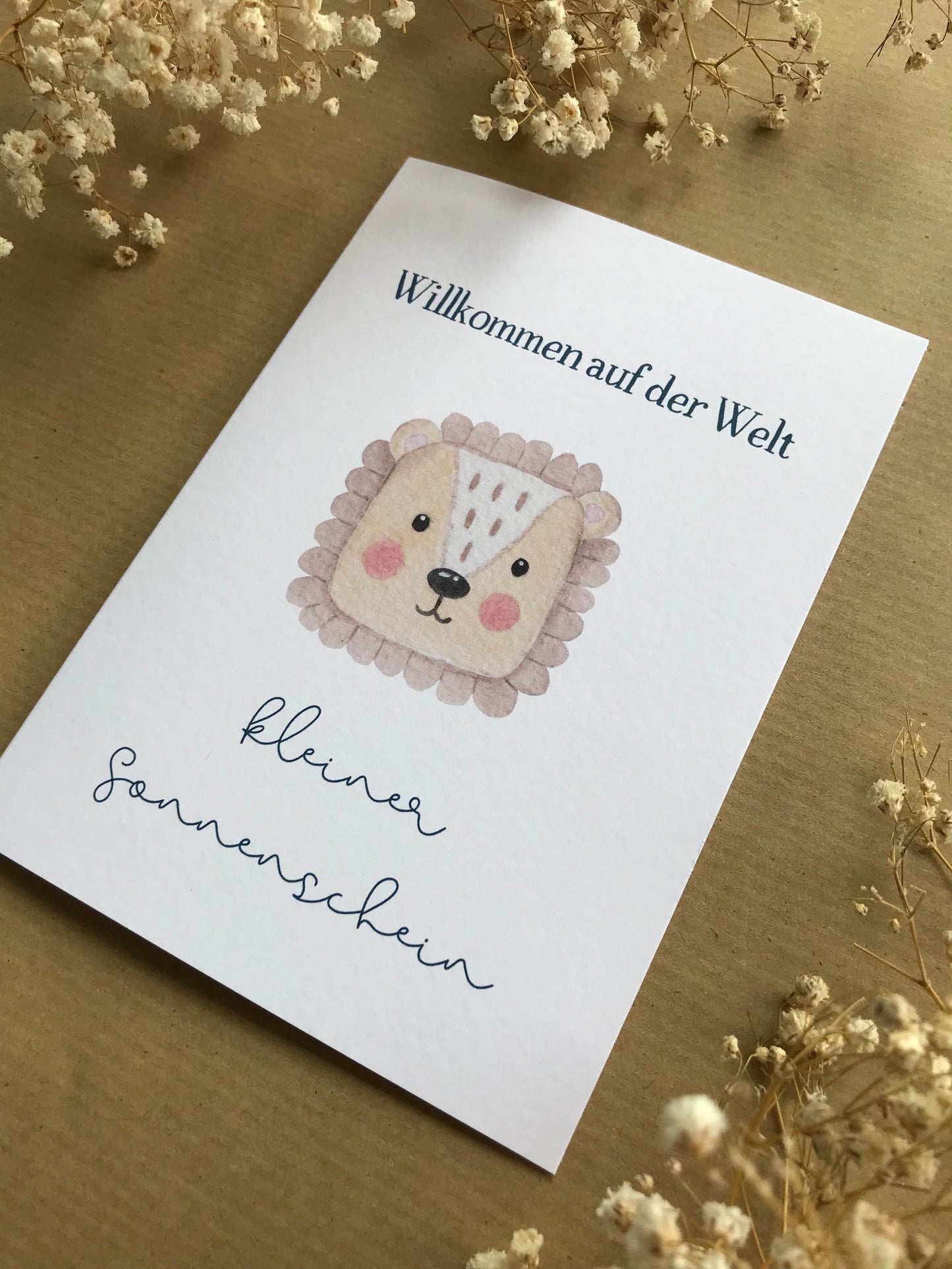 Klappkarte „Willkommen auf der Welt kleiner Sonnenschein“
