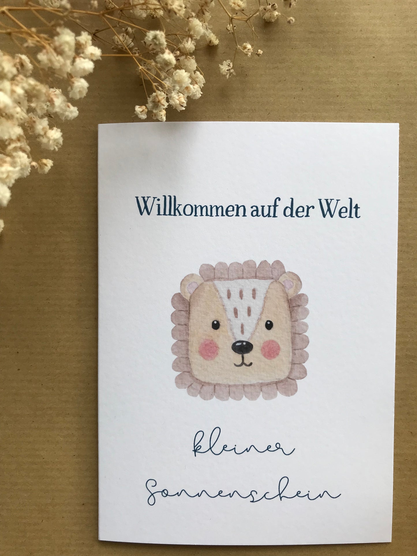 Klappkarte „Willkommen auf der Welt kleiner Sonnenschein“