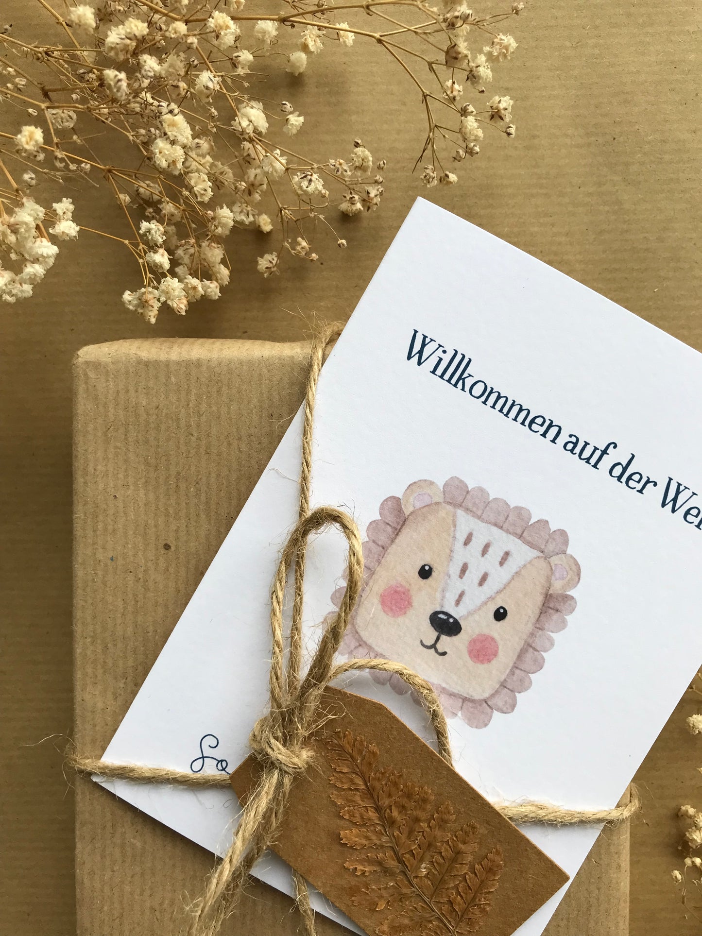 Klappkarte „Willkommen auf der Welt kleiner Sonnenschein“